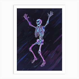 Skeleton Jumping Art Print