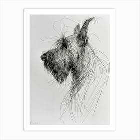 Briard Dog Line Sketch 1 Art Print