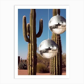 Cacti And Disco Ball Art Print
