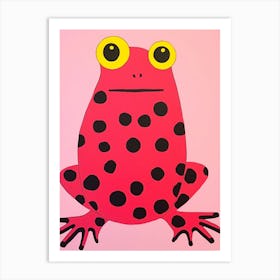 Pink Polka Dot Frog 1 Art Print