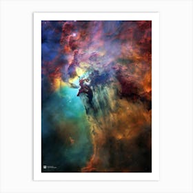 Lagoon Nebula (2018), M8, NGC 6523 (NASA Hubble Space Telescope) — space poster, science poster, space photo Art Print