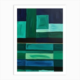 Green Squares Art Print