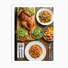 Crisp Were Dinner Focused Banner Featuring The Epicures Heavenly Harvest Spread An Overhead Shot (4) Art Print