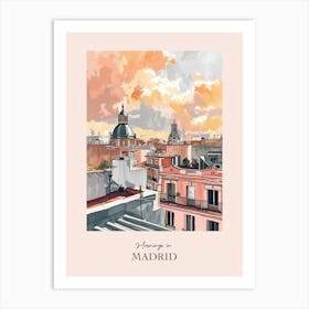 Mornings In Madrid Rooftops Morning Skyline 2 Art Print