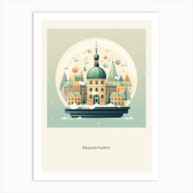 Stockholm Sweden Snowglobe Poster Art Print