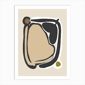 Loving Leaves Beige Art Print