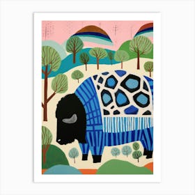 Maximalist Animal Painting Buffalo 2 Art Print