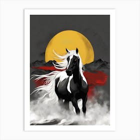 Horse Running In The Desert Art Print