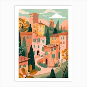 Volterra, Italy Illustration Art Print