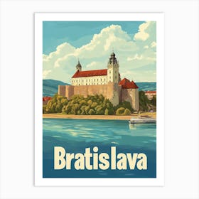 Aihrgdesign A Mid Century Modern Travel Poster For Bratislava 2 Art Print