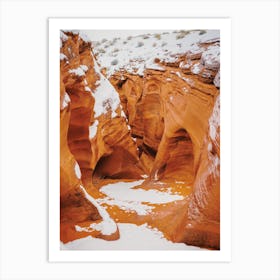 Snowy Desert Canyon Art Print