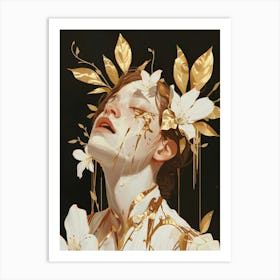 Gold Leaves 4 Art Print