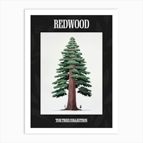 Redwood Tree Pixel Illustration 2 Poster Art Print