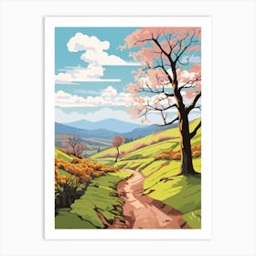 Brecon Beacons National Park Wales 3 Hike Illustration Art Print