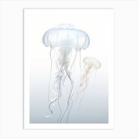 Moon Jellyfish Simple Painting 2 Art Print