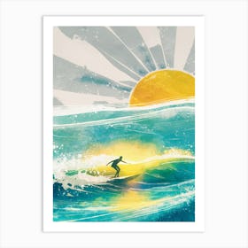 Surfer In The Sun Art Print