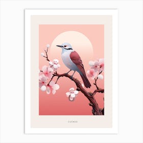 Minimalist Cuckoo 2 Bird Poster Art Print