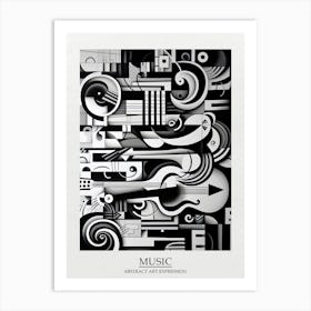 Music Abstract Black And White 6 Poster Art Print