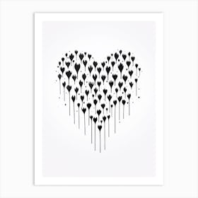 Flower Stems In Heart Formation Art Print