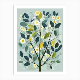 Alder Tree Flat Illustration 1 Art Print