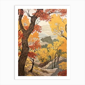 White Poplar 1 Vintage Autumn Tree Print  Art Print