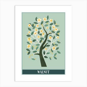 Walnut Tree Flat Illustration 5 Poster Art Print