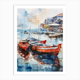 Boats In The Harbor 10 Art Print