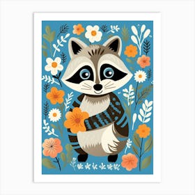 Baby Animal Illustration  Raccoon 1 Art Print