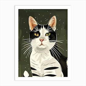 Black And White Cat 35 Art Print