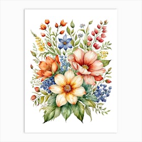 Watercolor Flowers 30 Art Print