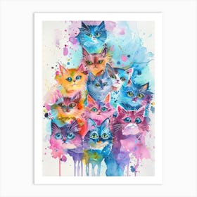 Colorful Cats 5 Art Print