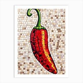 Hot Pepper Mosaic Art Print