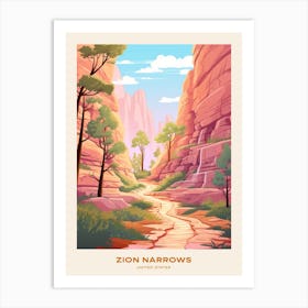 Zion Narrows Usa 2 Hike Poster Art Print