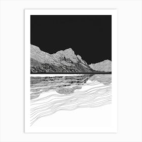 Ben Vorlich Loch Lomond Mountain Line Drawing 2 Art Print