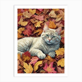 Autumn Cat 2 Art Print