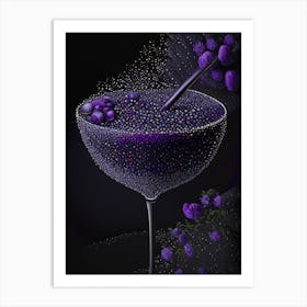 Belladonna Pointillism Cocktail Poster Art Print