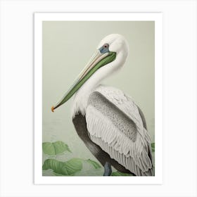 Ohara Koson Inspired Bird Painting Brown Pelican 7 Art Print
