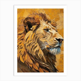 Barbary Lion Relief Illustration Male 3 Art Print