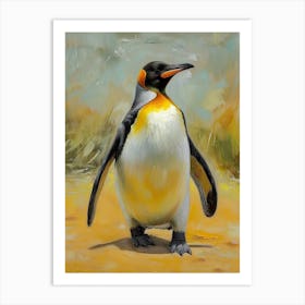 African Penguin King George Island Oil Painting 2 Art Print