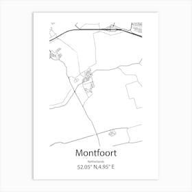 Montfoort,Netherlands Minimalist Map Art Print