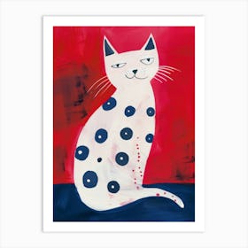 Polka Dot Cat 9 Art Print