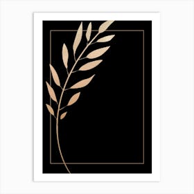 Gold Leaf on Black 3 Art Print