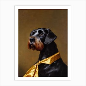 Standard Schnauzer 2  Renaissance Portrait Oil Painting Art Print