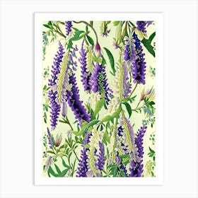 Wisteria Floral 1 Botanical Vintage Poster Flower Art Print