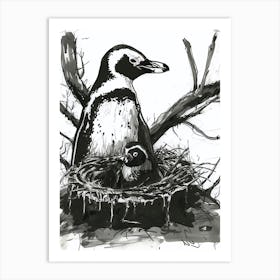 African Penguin Nesting 4 Art Print