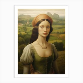 Lady In Green 2 Art Print