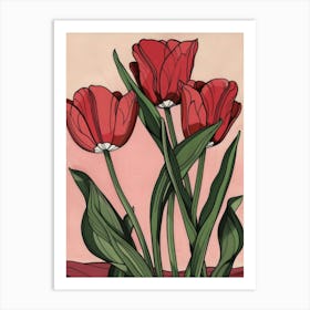 Red Tulips 7 Art Print