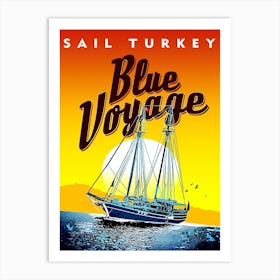 Sail Turkey, Vintage Travel Poster Art Print