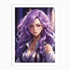 Anime Pastel Dream Magic Academy Principalshe Has Violet Hair 2 Art Print