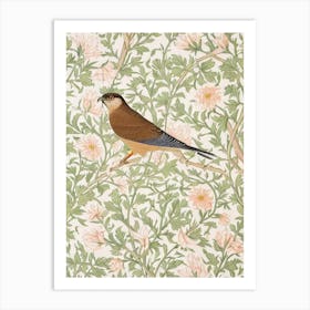 Eurasian Sparrowhawk 2 William Morris Style Bird Art Print